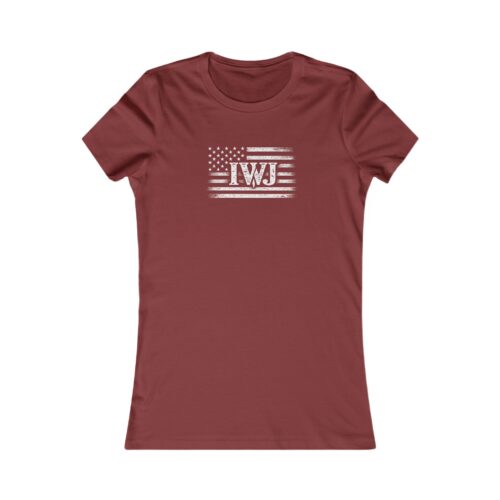 Women’s IWJ Flag Tee | Faith & Freedom Christian Shirt | Front Graphic