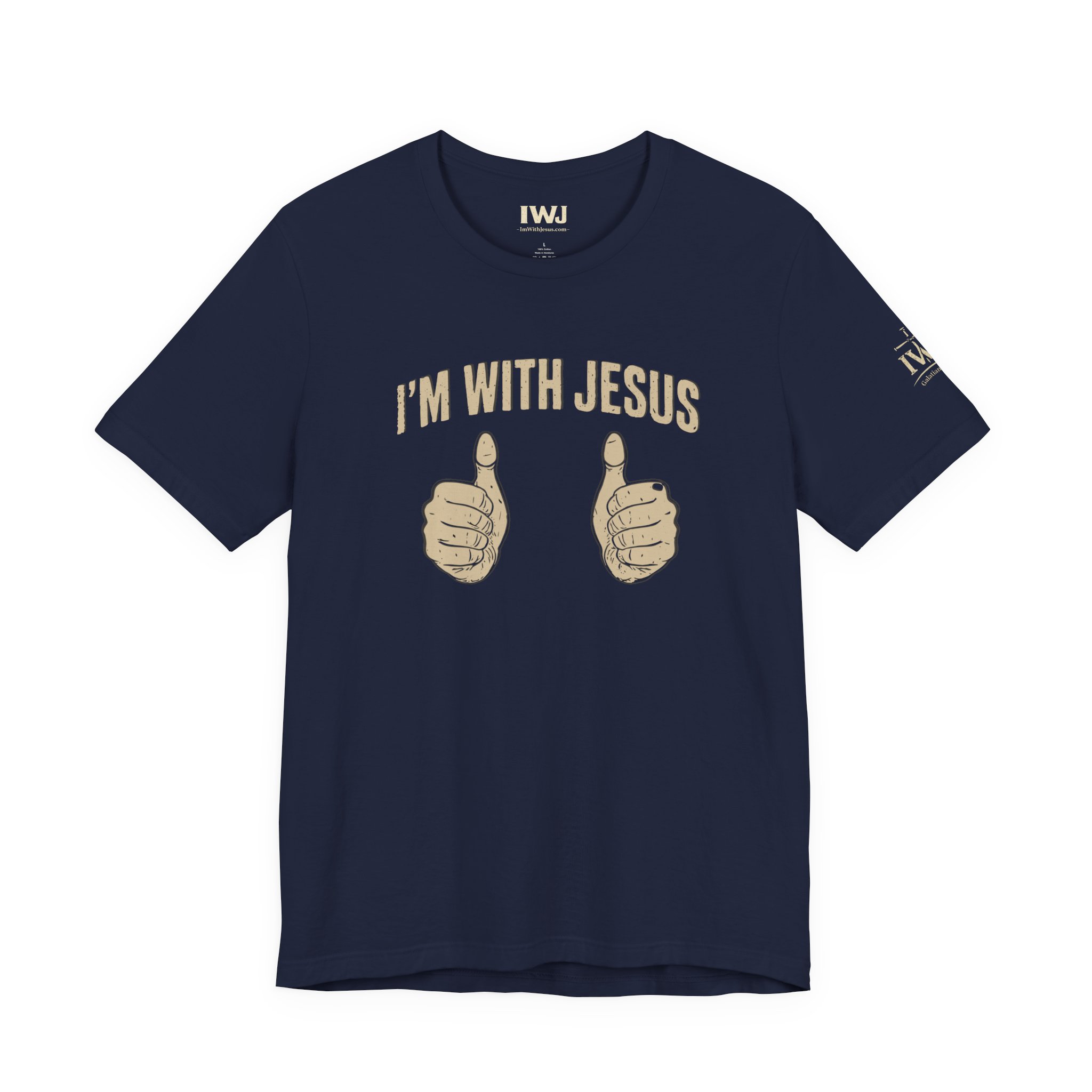 I’m With Jesus "Thumbs Up" T-Shirt | Gal 2:20 Shirt | IWJ Faith Tee