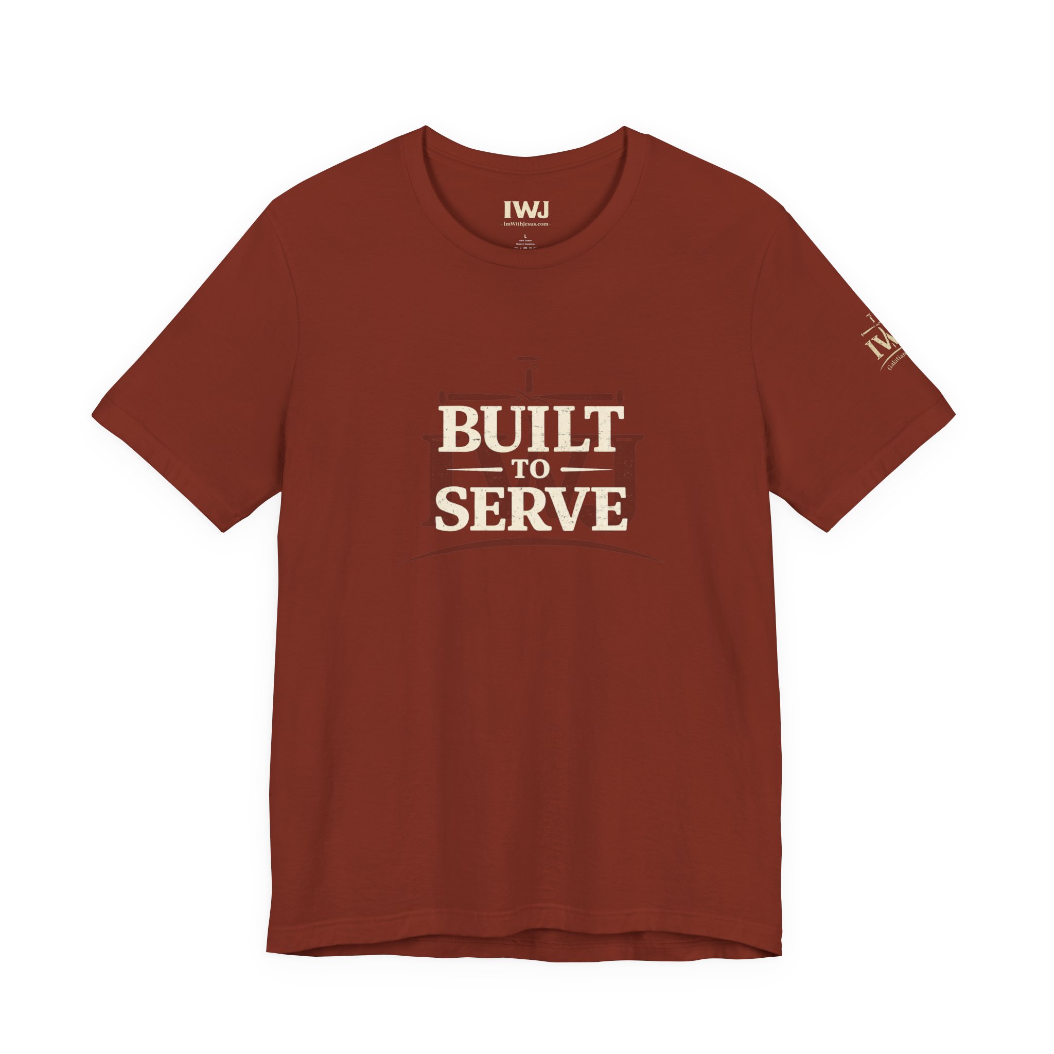 Built To Serve | IWJ Christian T-Shirt | Motivational Faith Tee - Image 2