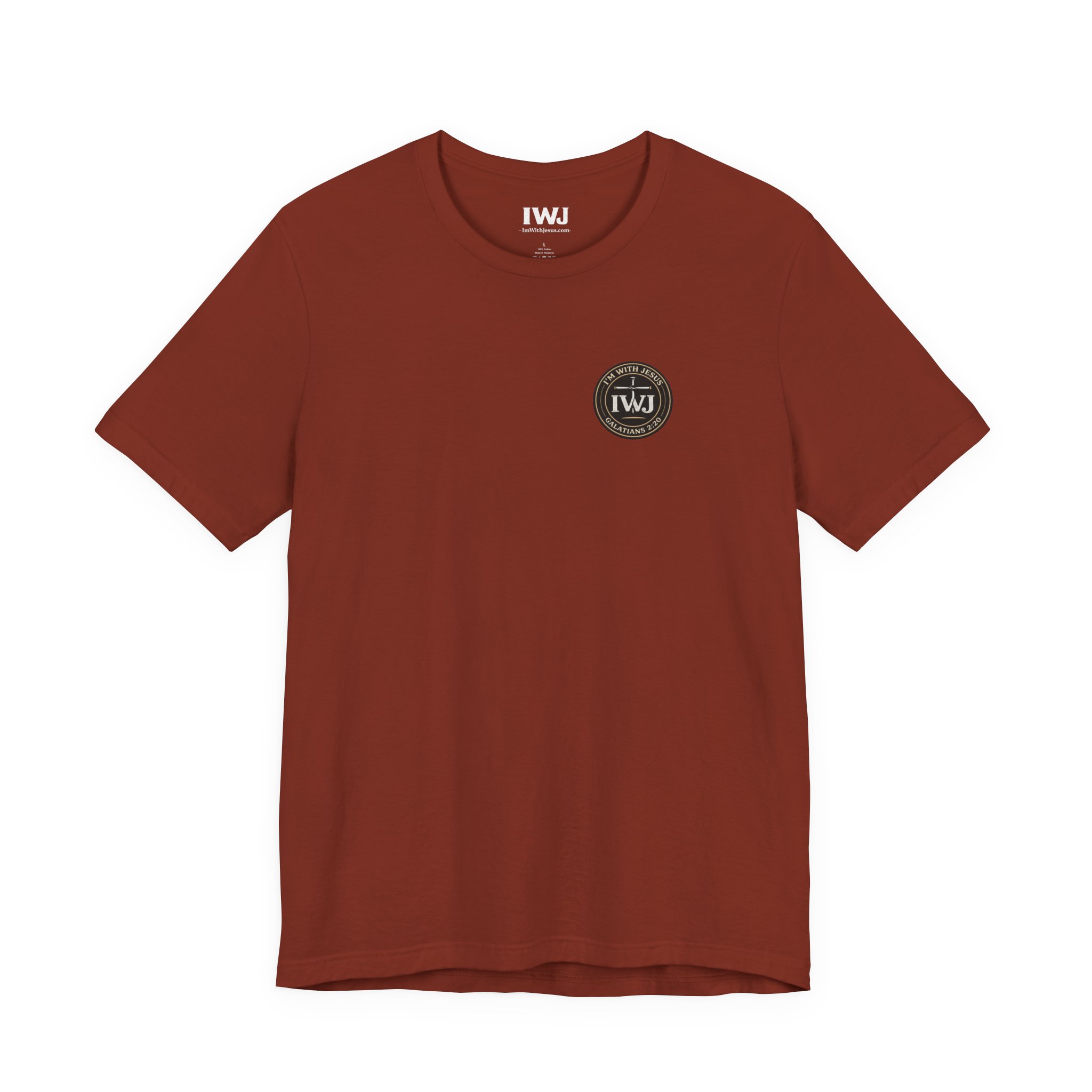 IWJ Circle Logo Tee | Galatians 2:20 | IWJ Apparel | Faith Tee - Image 3