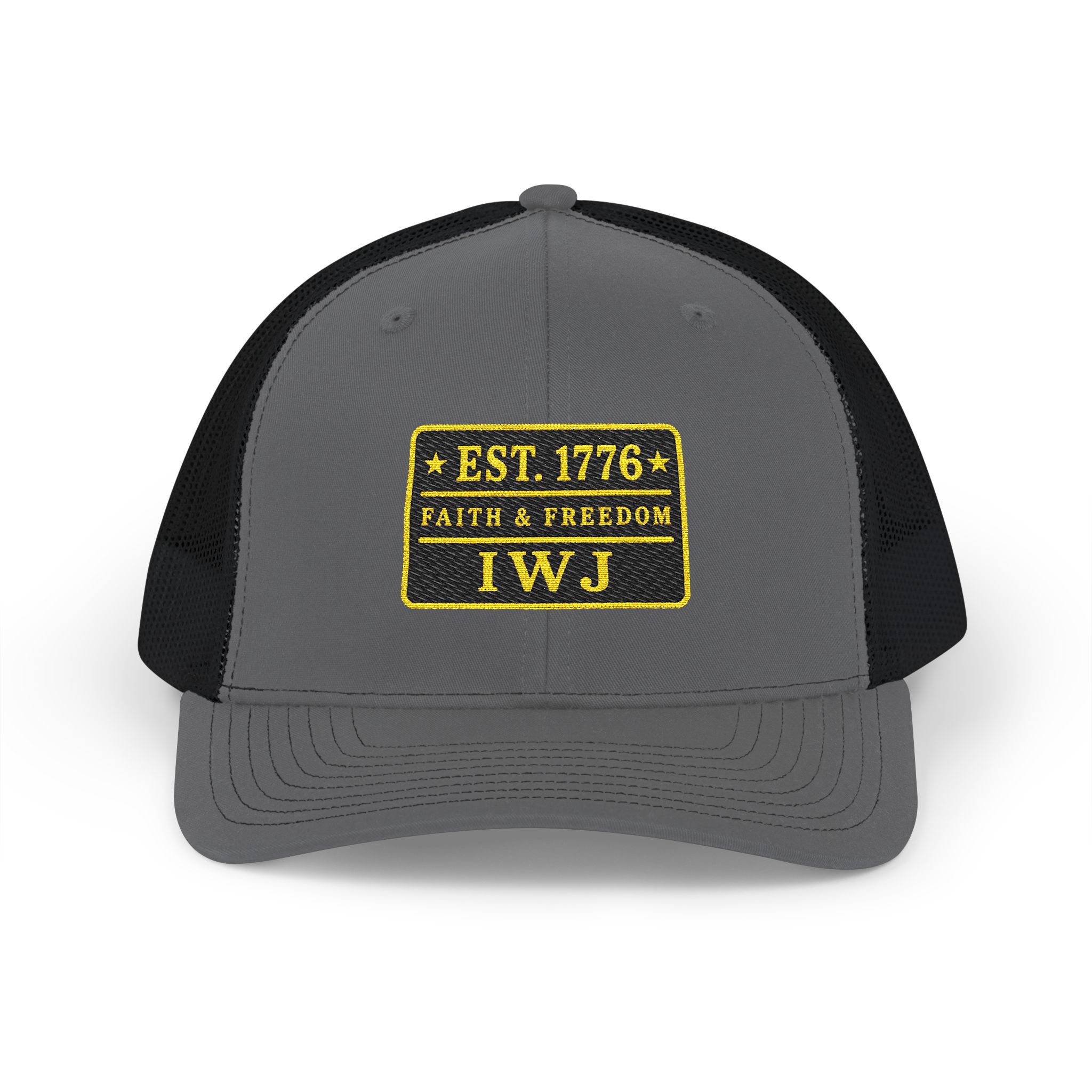 IWJ EST. 1776 Trucker Hat | Faith & Freedom Patch Cap - Image 9