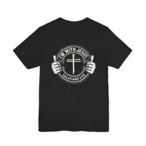 I’m With Jesus | Circle Thumbs Cross Tee | IWJ Galatians 2:20
