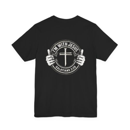 I’m With Jesus | Circle Thumbs Cross Tee | IWJ Galatians 2:20