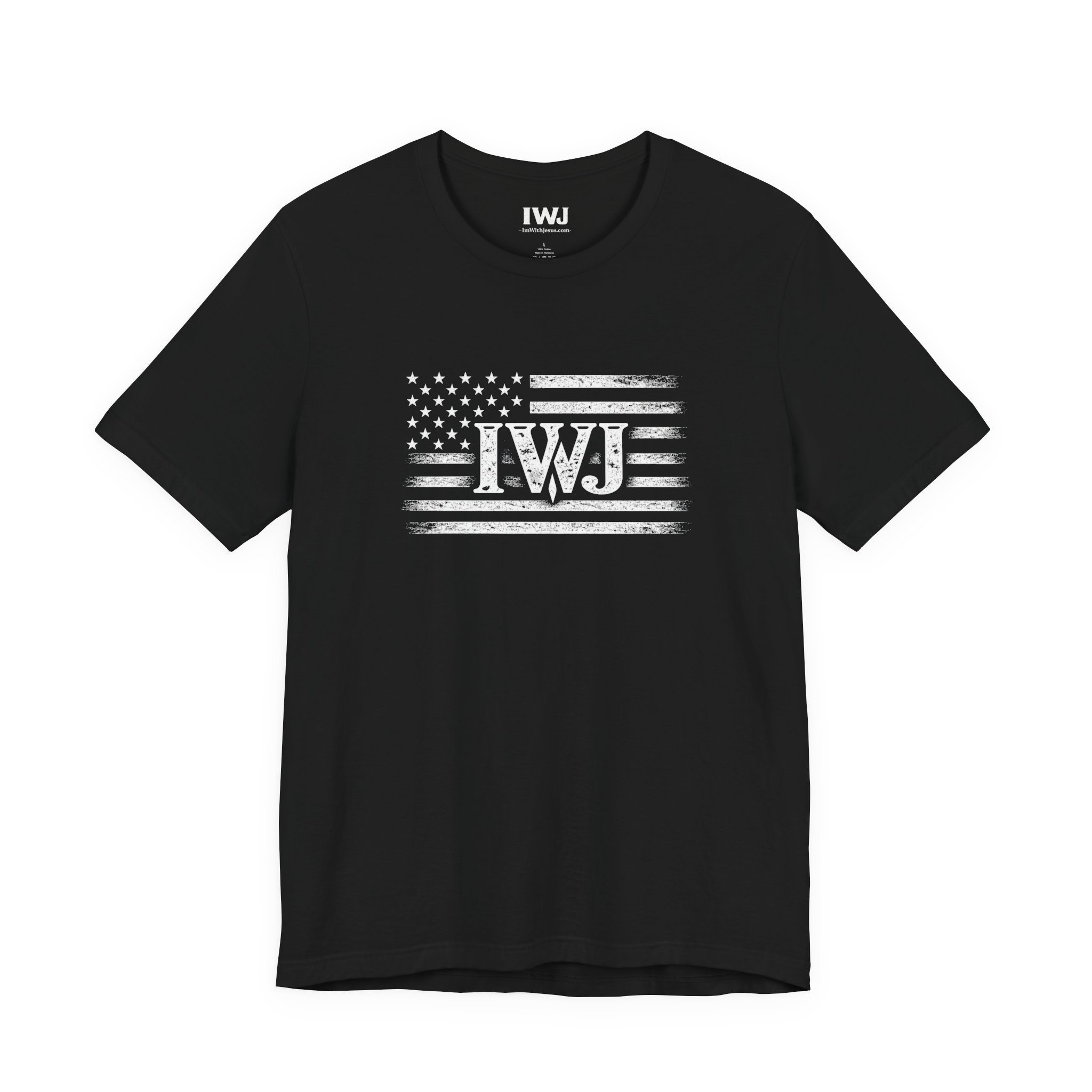 IWJ Flag Tee | Faith & Freedom Christian Shirt | Front Graphic - Image 3