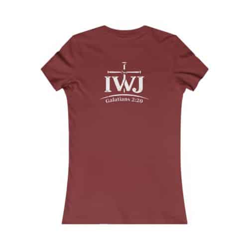 Women’s IWJ Signature Logo T-Shirt | Galatians 2:20 | I'm With Jesus | Christian Tee