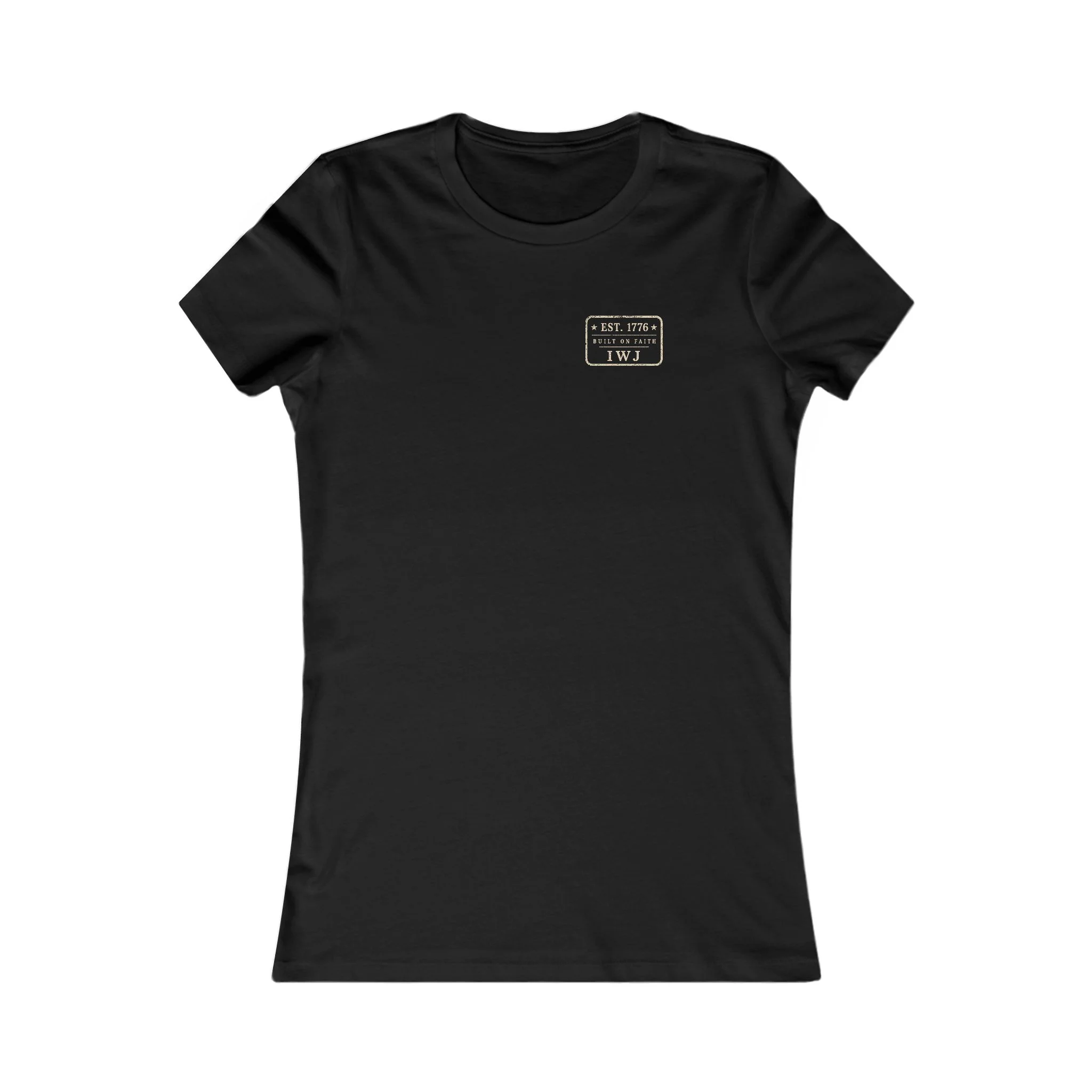 Faith & Freedom Women’s IWJ Graphic Tee | Vintage USA Flag Shirt - Image 5