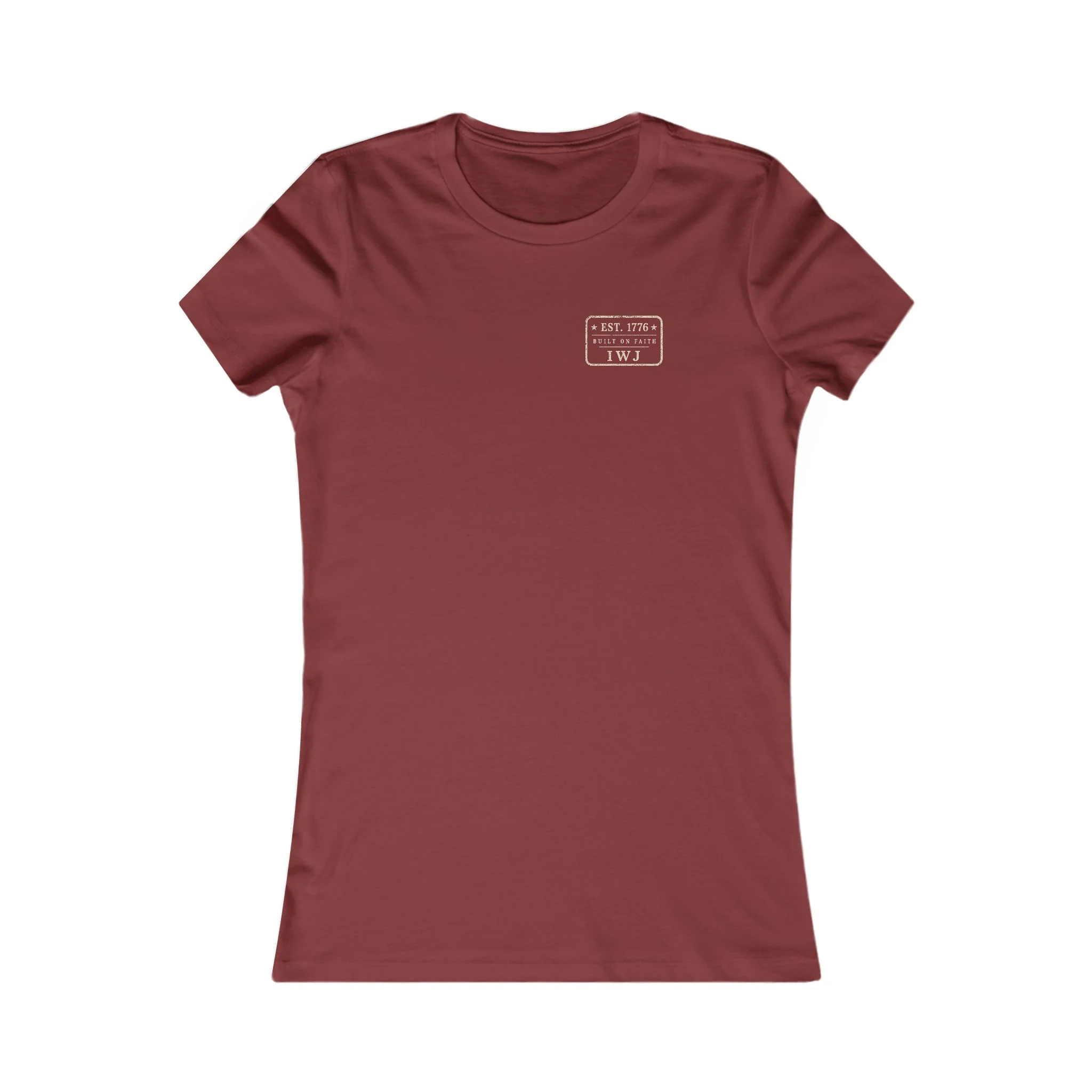 Faith & Freedom Women’s IWJ Graphic Tee | Vintage USA Flag Shirt - Image 7