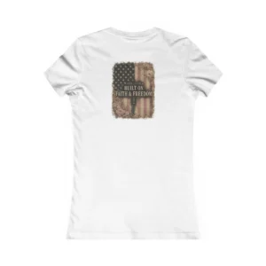 Women's Built on Faith | IWJ Roses USA Flag Graphic Shirt