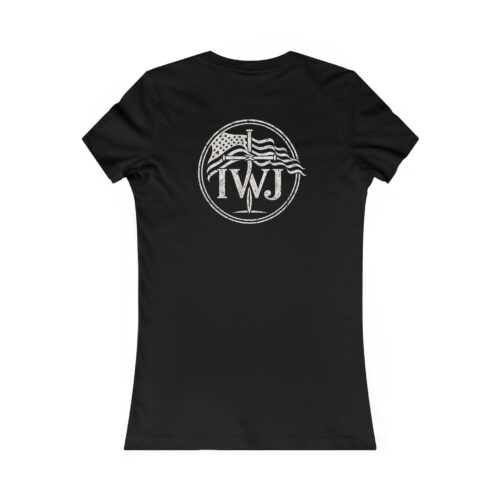 Women’s IWJ Flag Cross T-Shirt | Faith Freedom | Graphic Tee