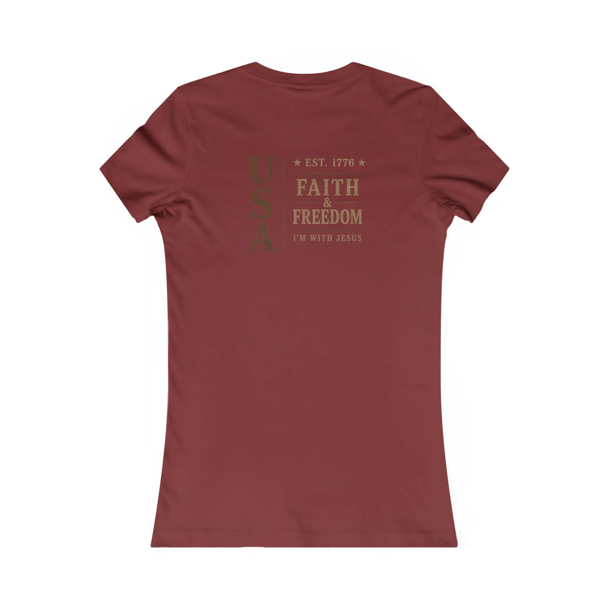 Women’s EST. 1776 Faith and Freedom Shirt | Premium Americana Tee - Image 8