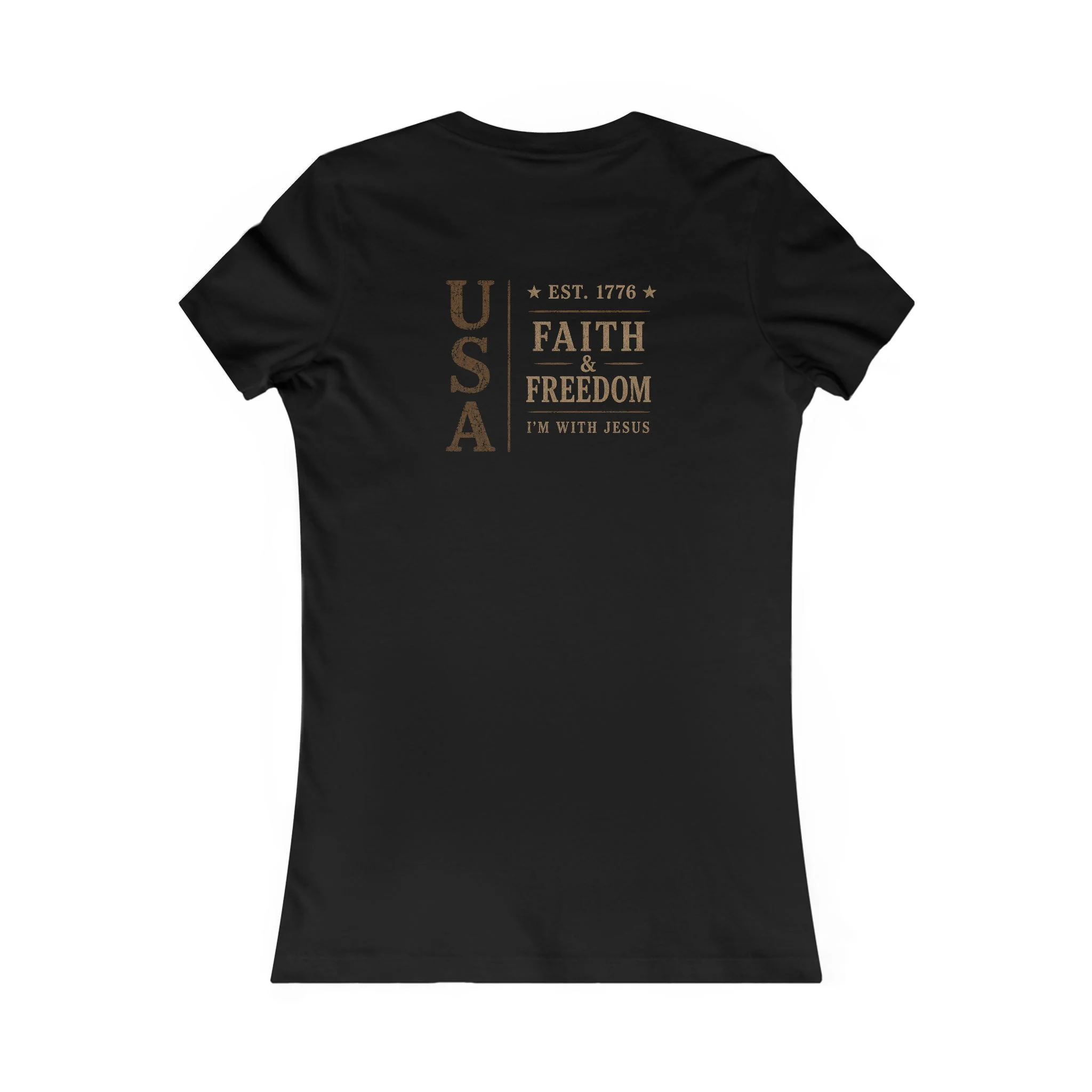 Women’s EST. 1776 Faith and Freedom Shirt | Premium Americana Tee - Image 4