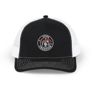 IWJ USA Flag Trucker Hat | Jesus Freedom | Embroidered Cap