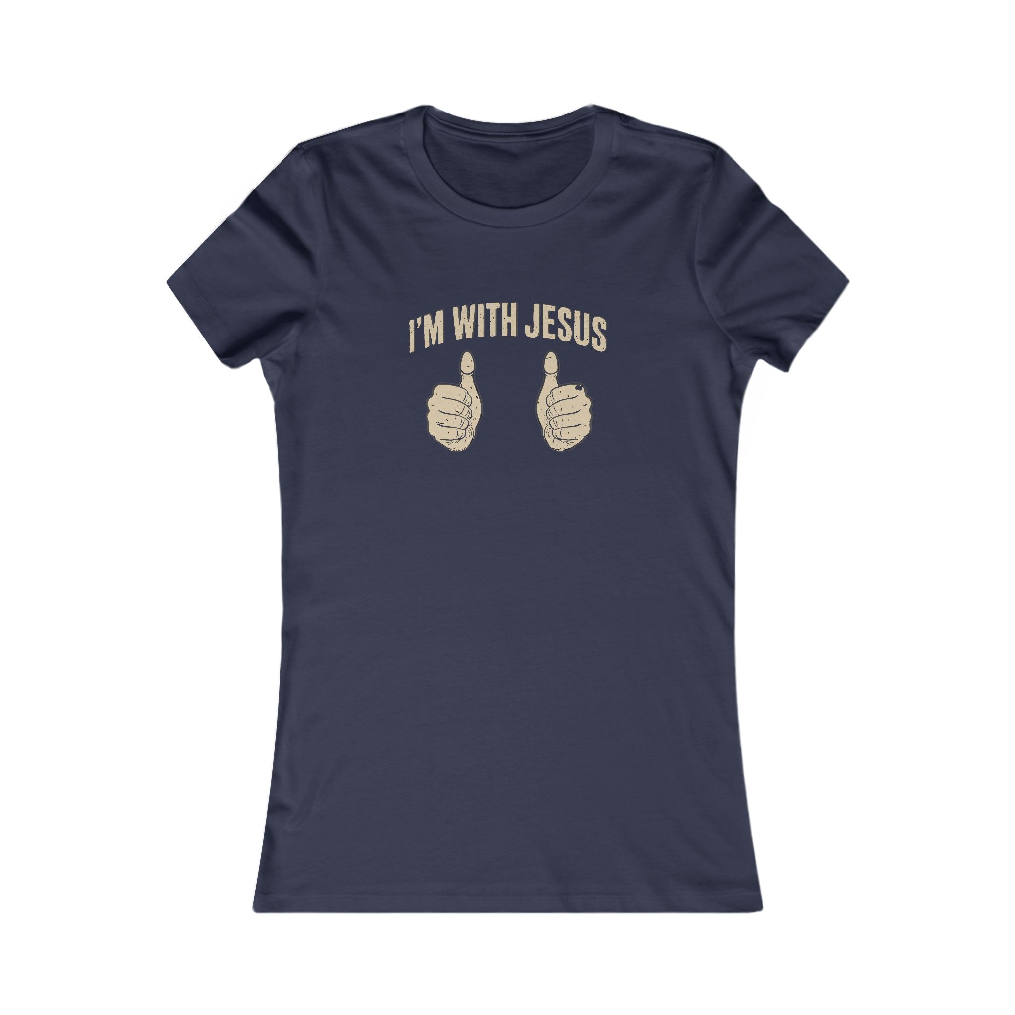 Women’s Christian T-Shirt “I’m With Jesus” Thumbs Up