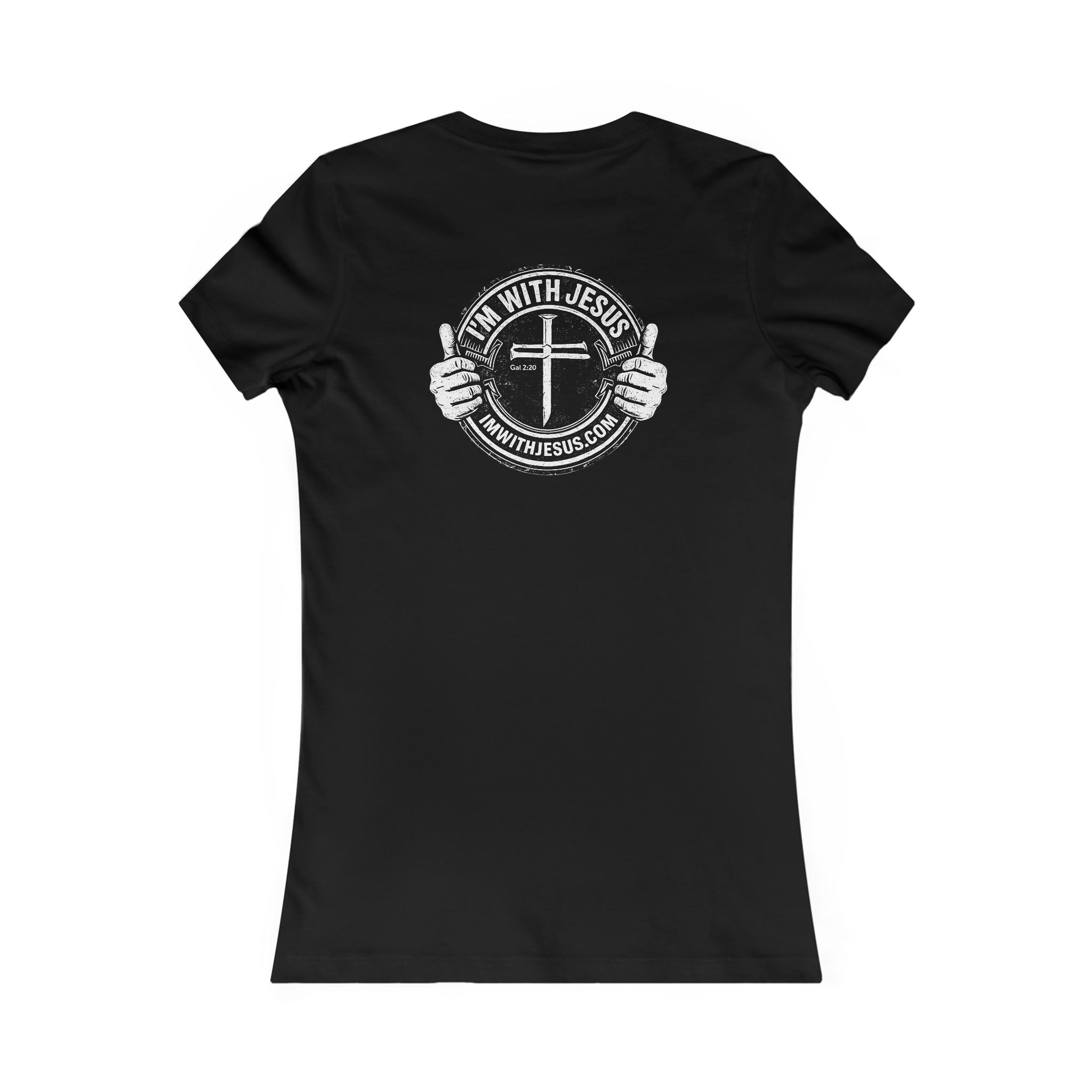 ImWithJesus.Com Women’s Christian T-Shirt “I’m With Jesus” Circle Logo | Galatians 2:20