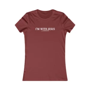 Women's I’m With Jesus T-Shirt | IWJ Faith Tee | Bold Front Statement Shirt