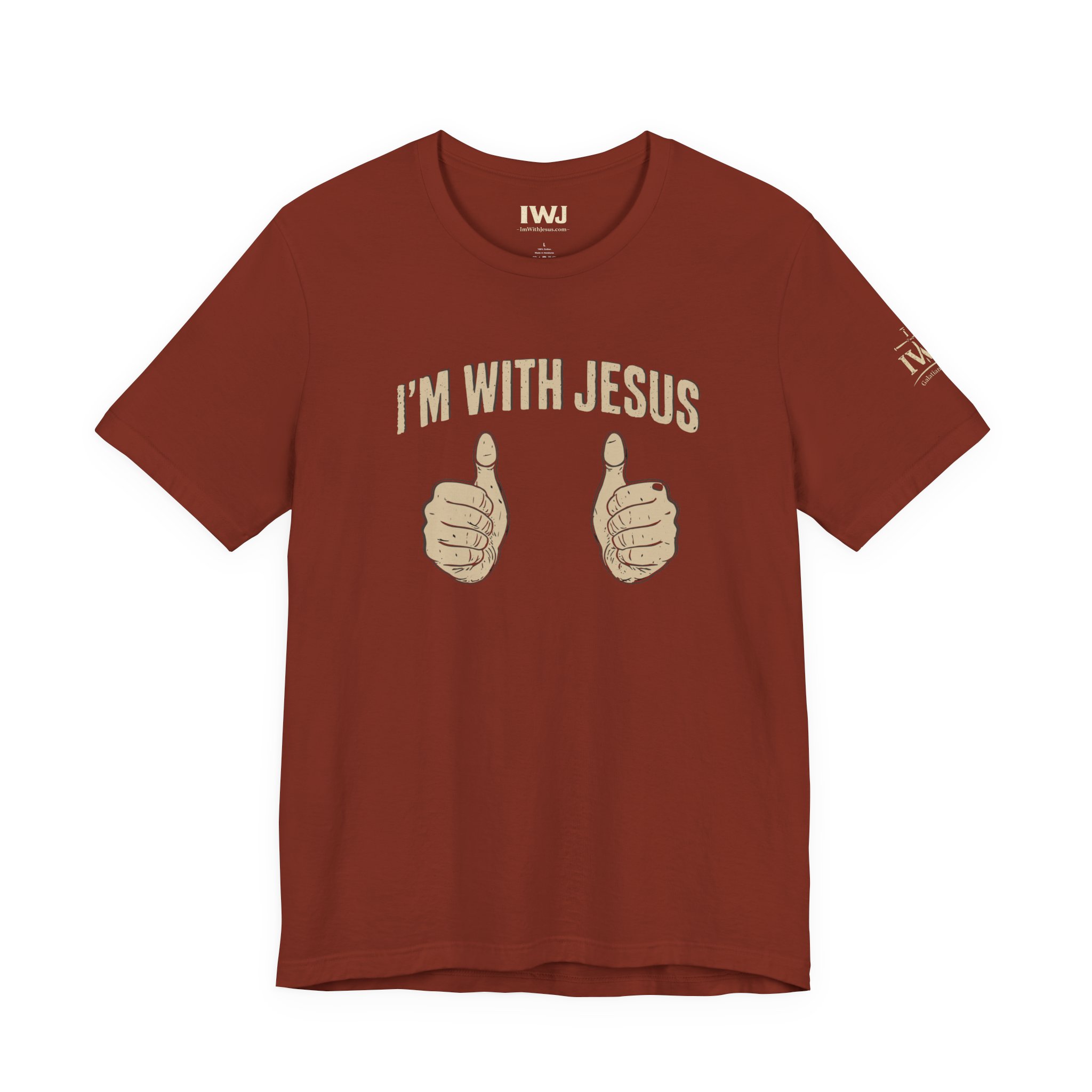 I’m With Jesus "Thumbs Up" T-Shirt | Gal 2:20 Shirt | IWJ Faith Tee - Image 4