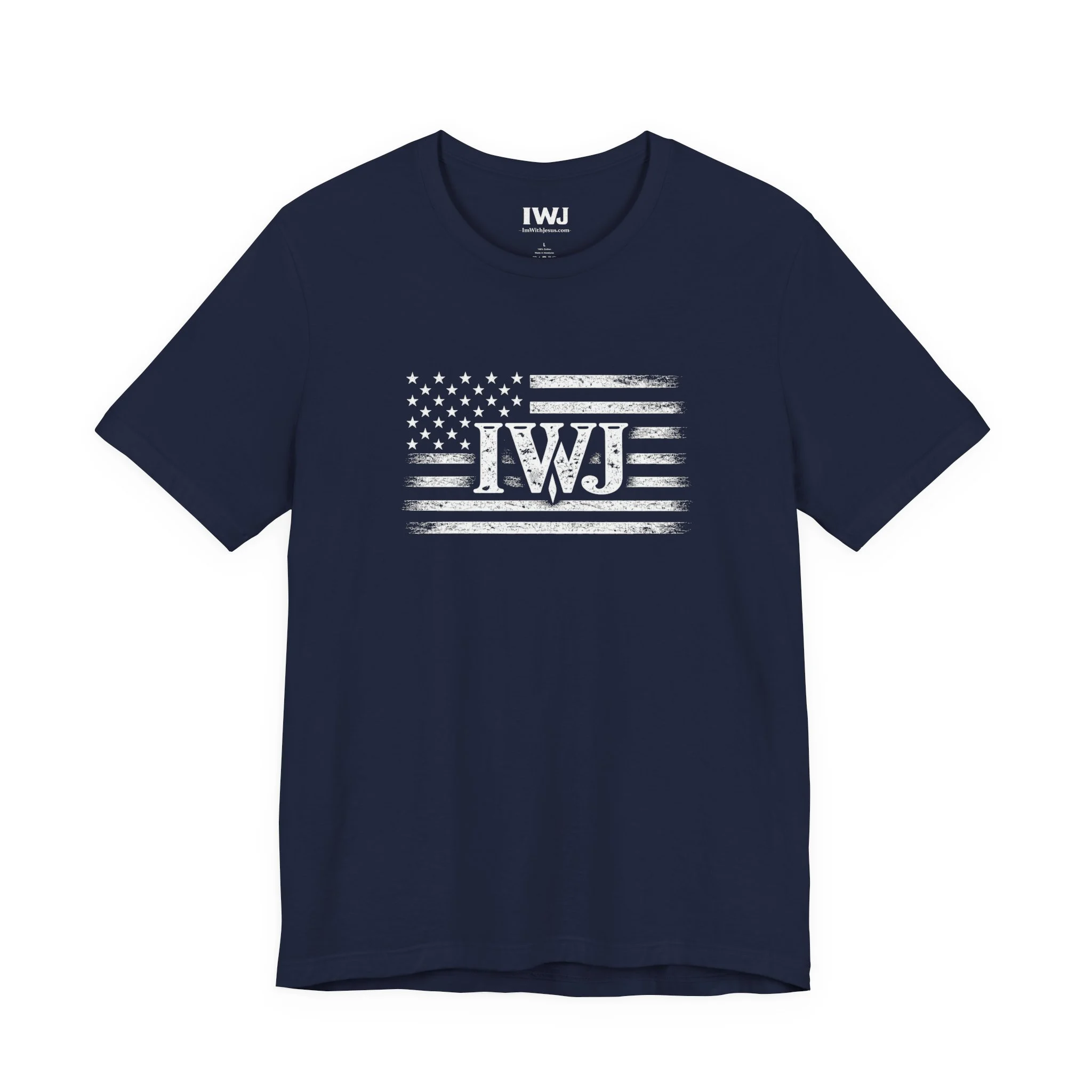 IWJ Flag Tee | Faith & Freedom Christian Shirt | Front Graphic