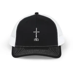 IWJ Cross Trucker Hat | Embroidered Christian Cap