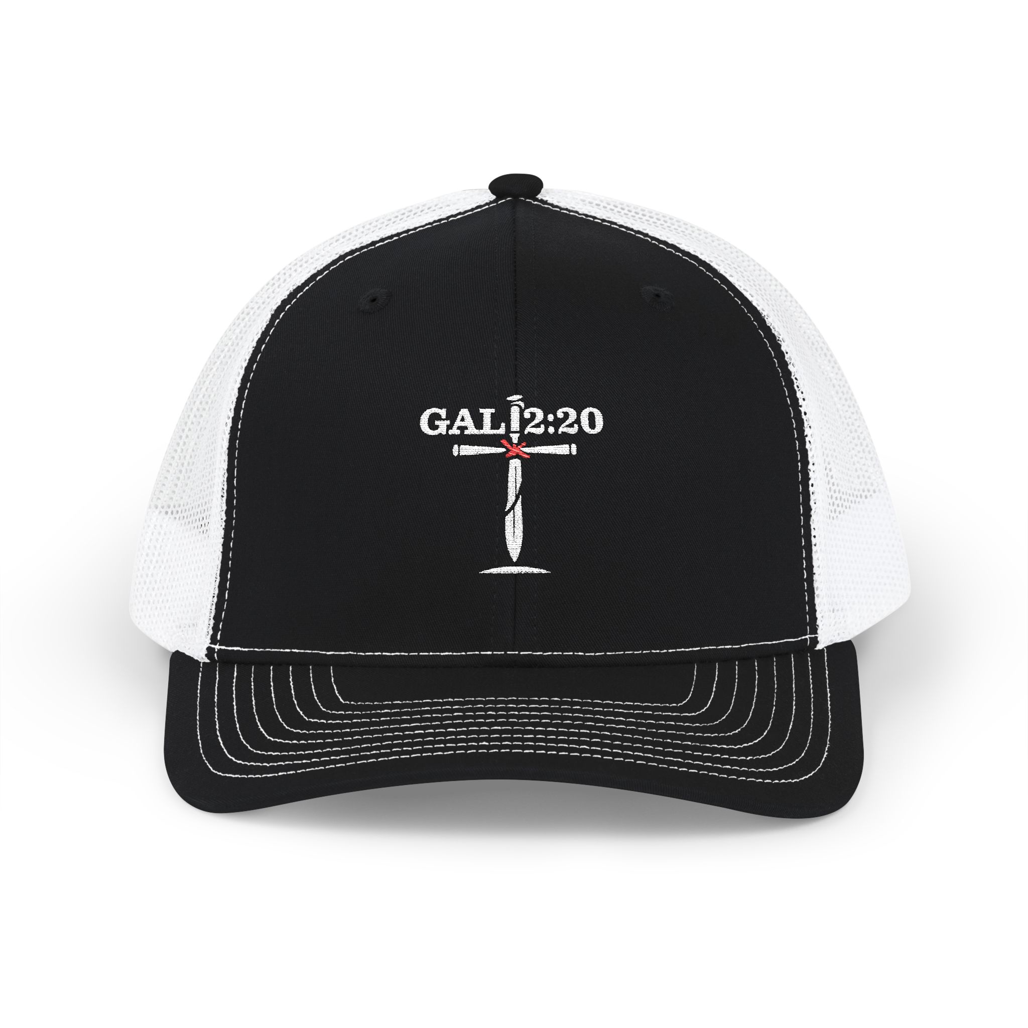 Gal 2:20 Cross Trucker Hat | IWJ Special Edition | Premium Embroidered