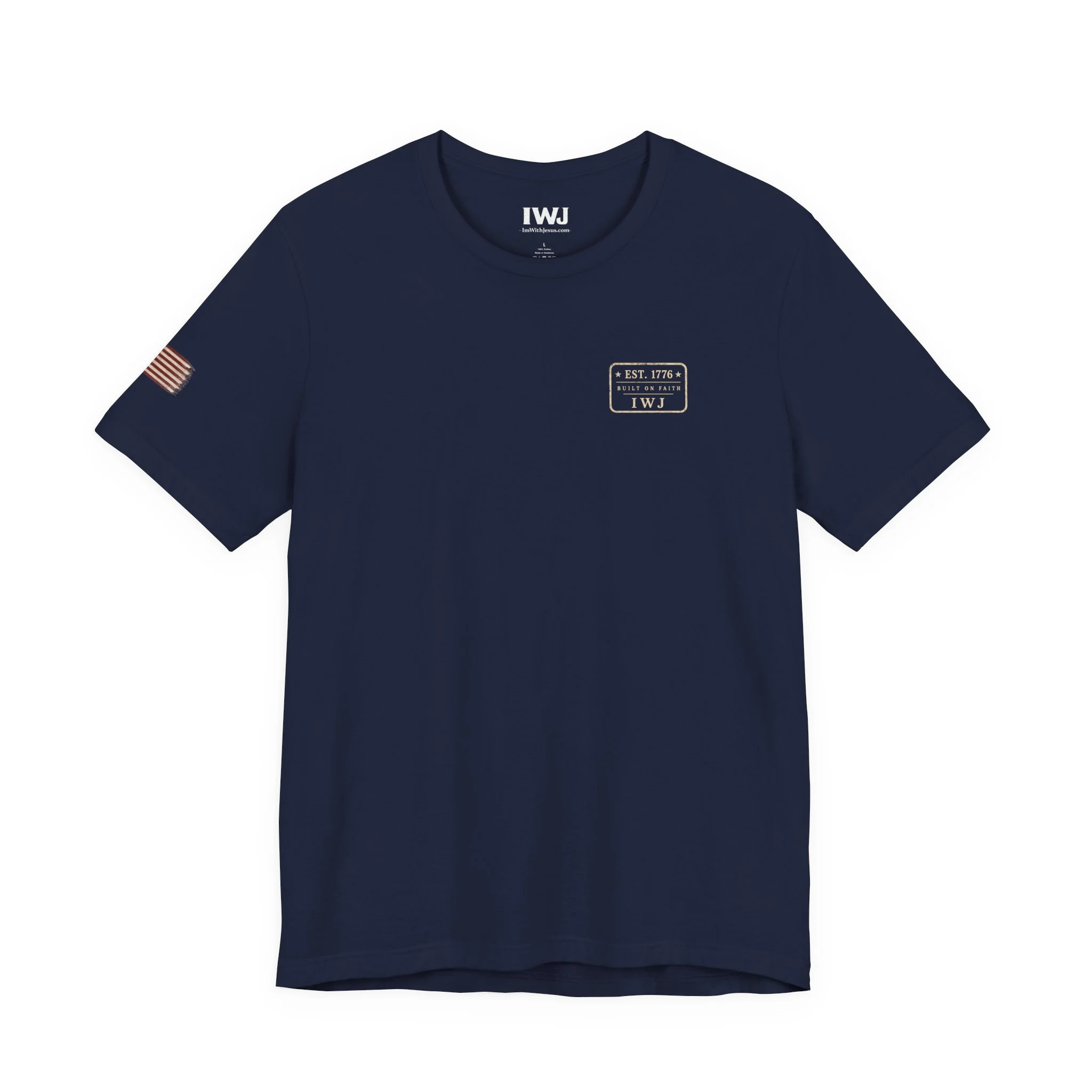 Faith & Freedom Flag IWJ Graphic Tee | Vintage USA Shirt - Image 2