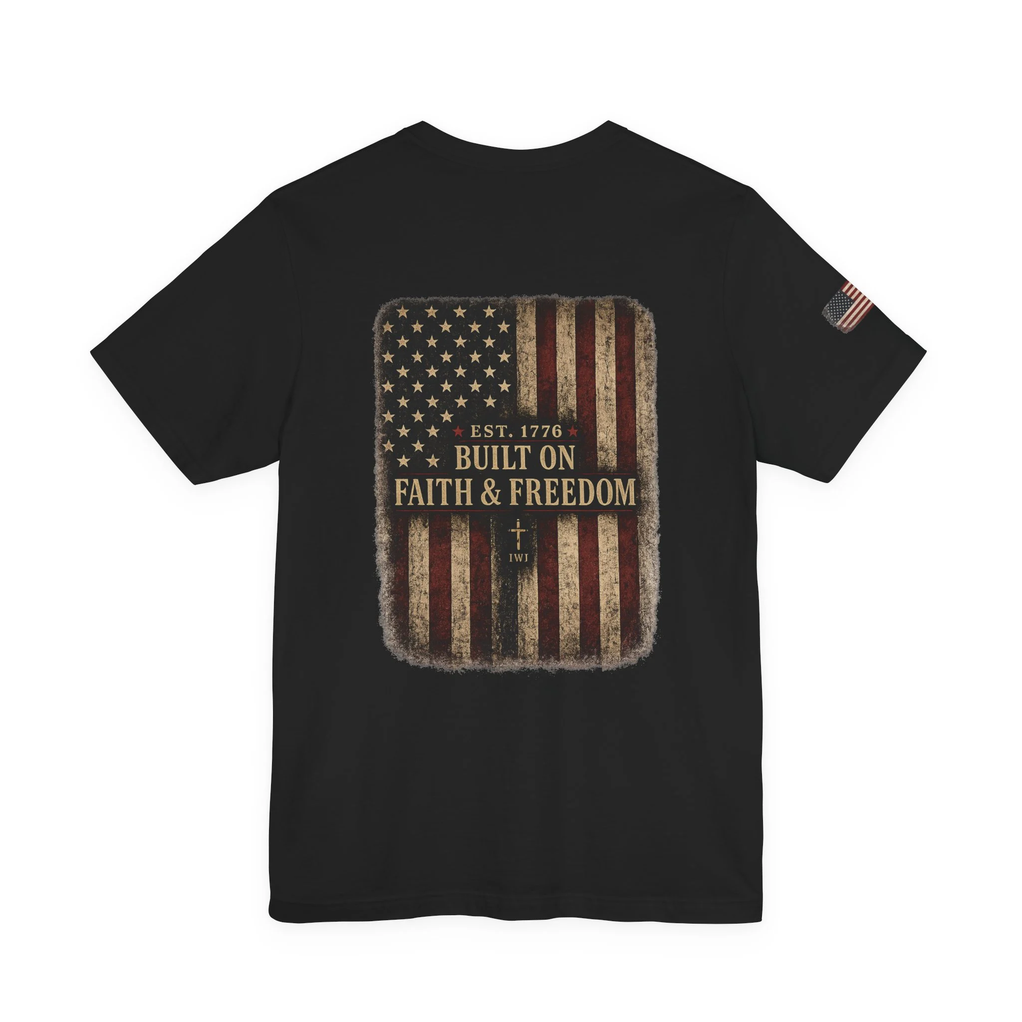 Faith & Freedom Flag IWJ Graphic Tee | Vintage USA Shirt - Image 8