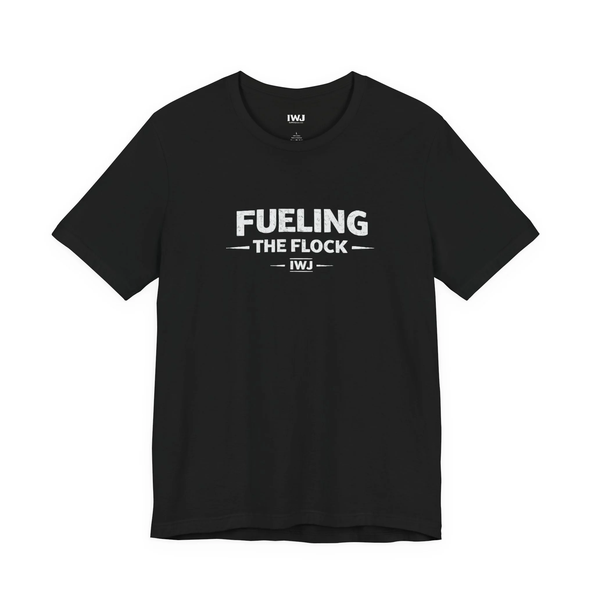 Fueling The Flock | IWJ Faith Family Powered By Food Tee | Cooking Shirt - Image 2