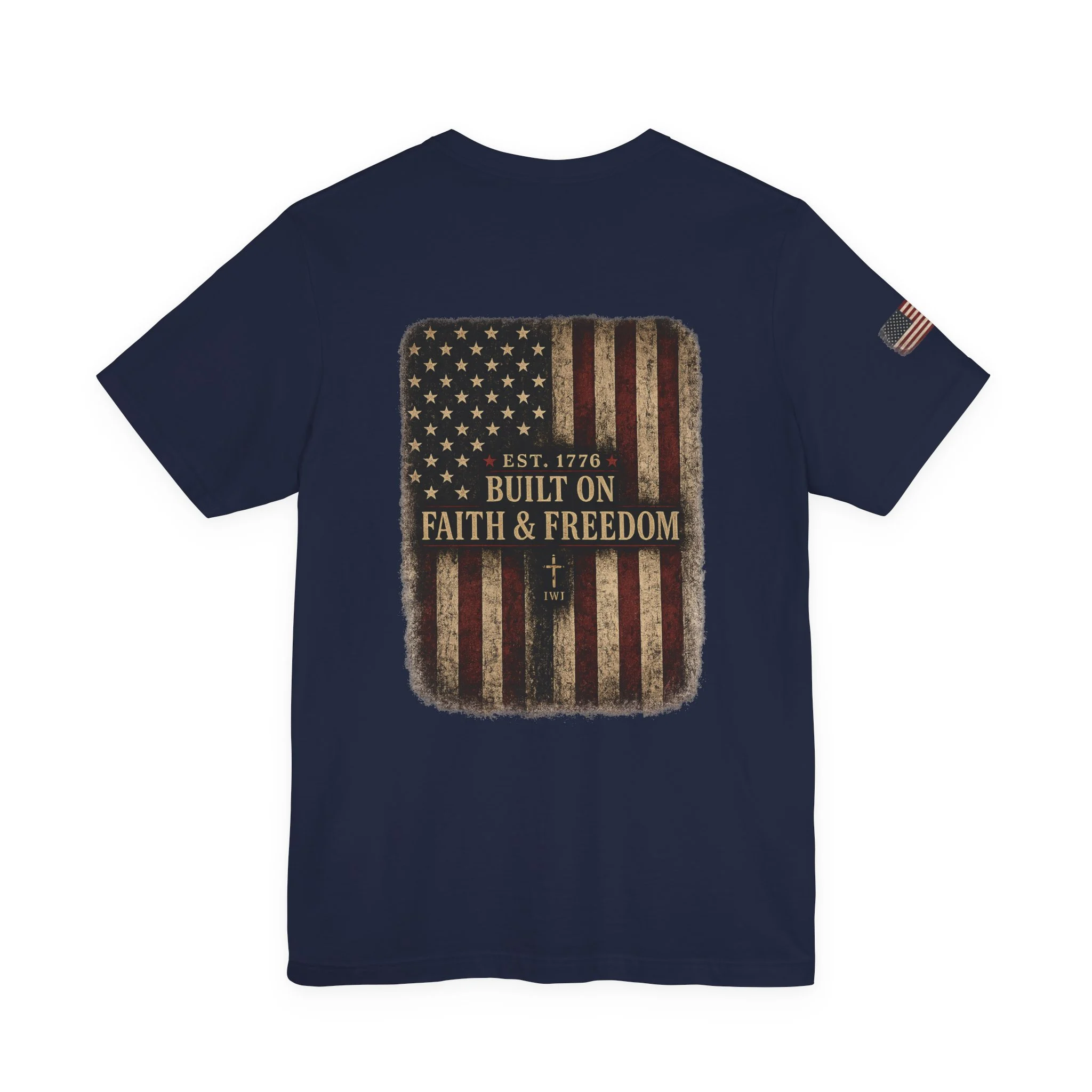 Faith & Freedom Flag IWJ Graphic Tee | Vintage USA Shirt