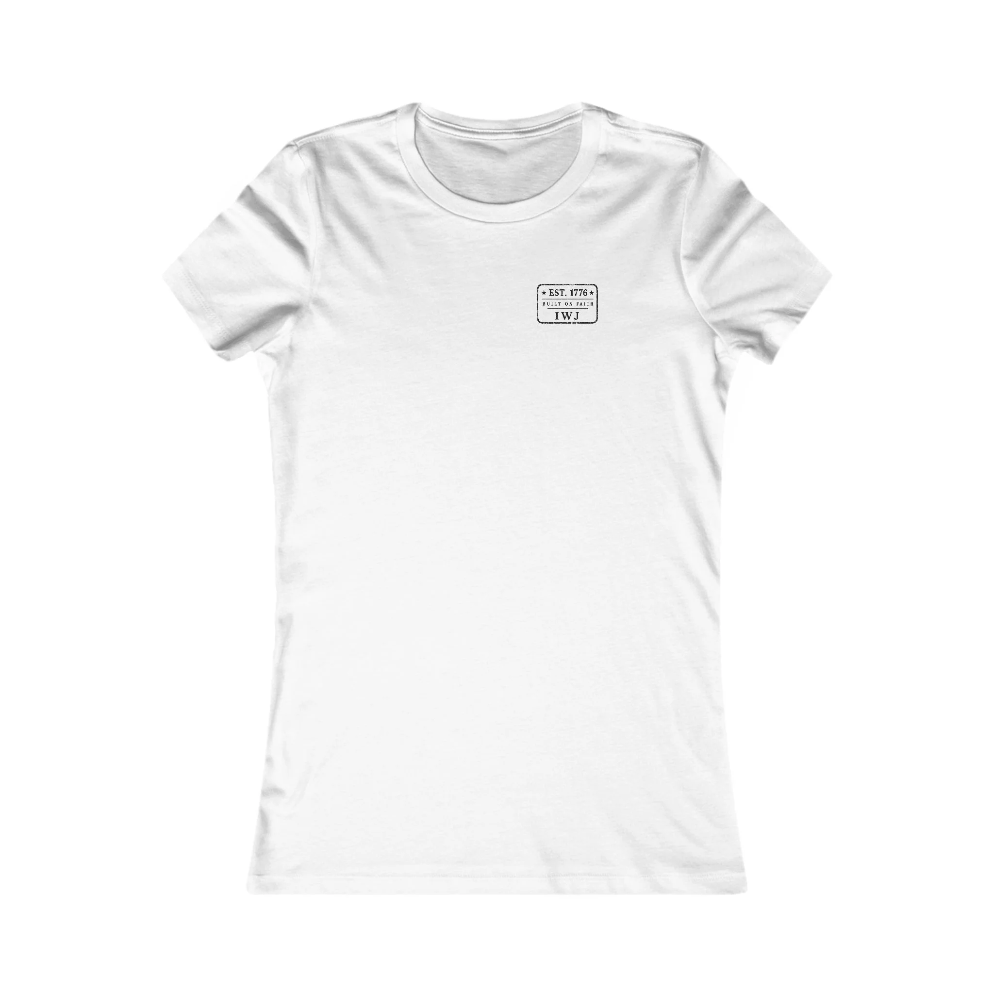 Women’s Built on Faith IWJ USA T-Shirt | EST. 1776 Patriotic Tee - Image 7