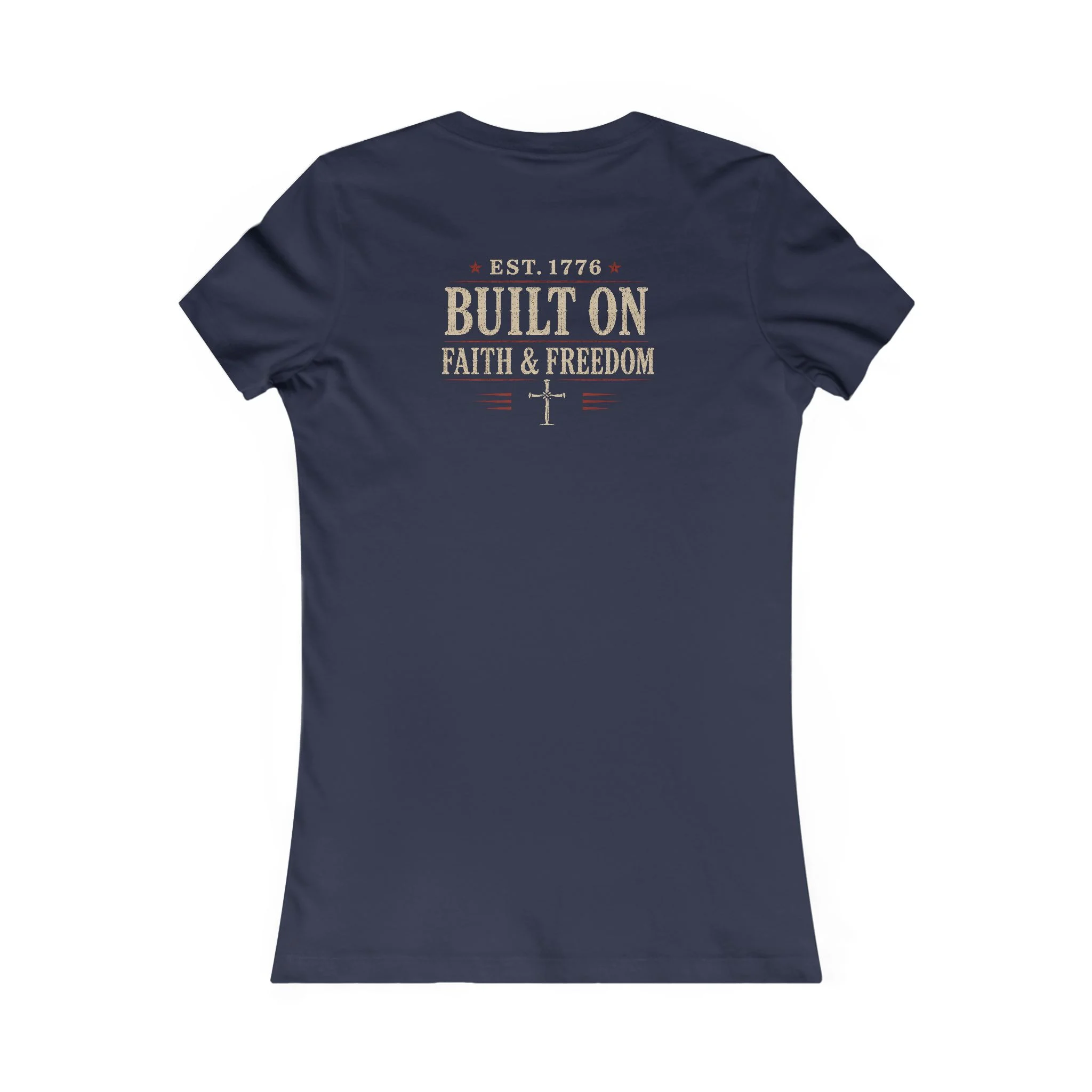 Women’s Built on Faith IWJ USA T-Shirt | EST. 1776 Patriotic Tee - Image 6