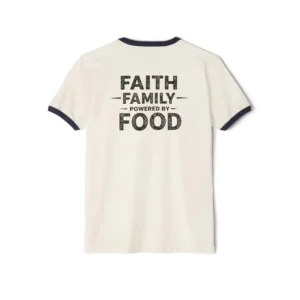 Fueling The Flock Ringer | IWJ Faith Family Powered By Food Tee