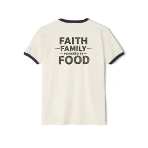 Fueling The Flock Ringer | IWJ Faith Family Powered By Food Tee