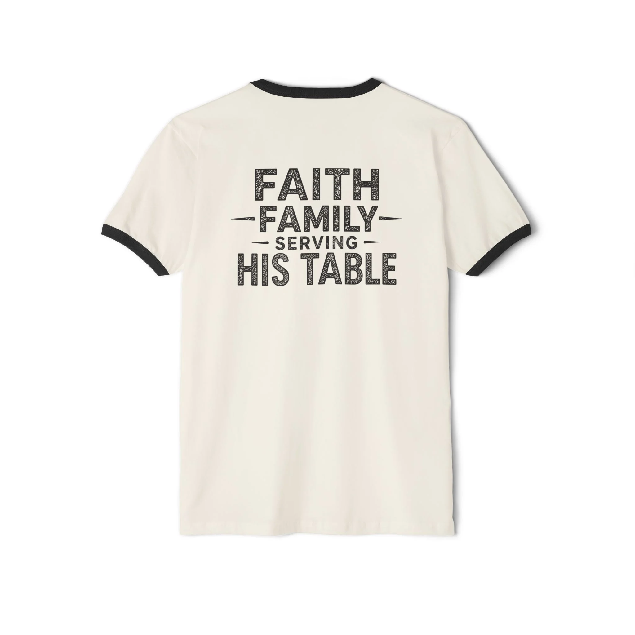 Fueling The Flock Ringer | IWJ Faith Family Serving His Table Tee | Christian Ministry Shirt - Image 3