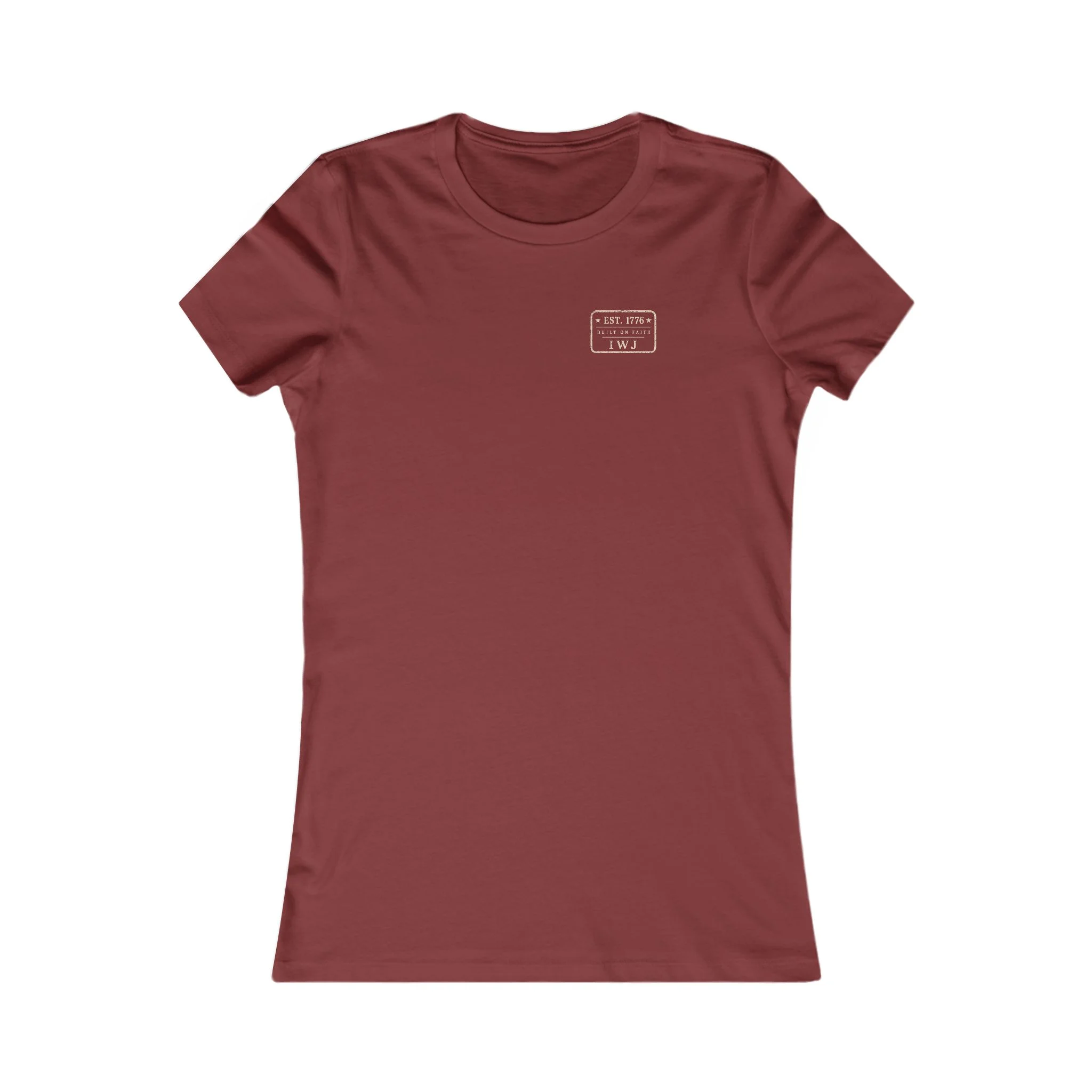 Women’s Built on Faith IWJ USA T-Shirt | EST. 1776 Patriotic Tee - Image 3