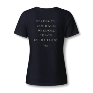 Rely On God Strength Women's V-Neck Tee | IWJ Rebekah Line