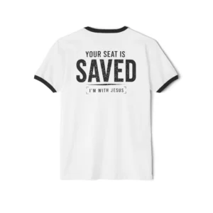 Your Seat Is Saved Ringer Tee | IWJ Fueling the Flock™ | Premium Christian Tee