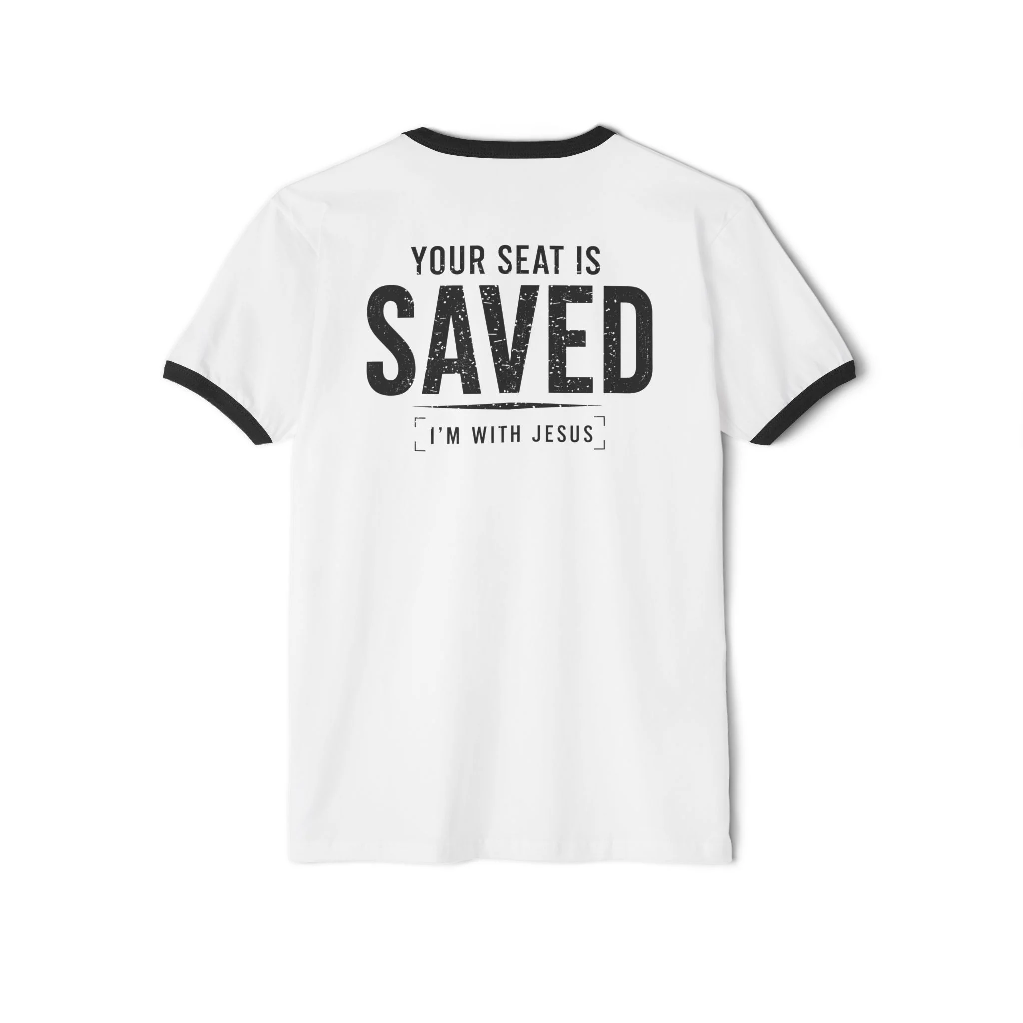 Your Seat Is Saved Ringer Tee | IWJ Fueling the Flock™ | Premium Christian Tee