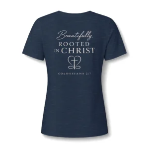 Beautifully Rooted In Christ | Women's V-Neck T-Shirt | IWJ Rebekah Line