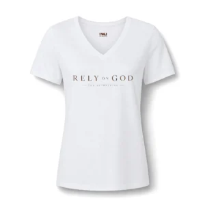 Rely On God For Everything Women's V-Neck | IWJ Rebekah Line