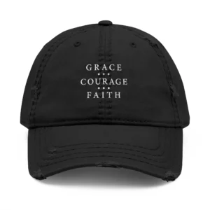 Grace Courage Faith Dad Hat | Premium Embroidered Cap | Rebekah Collection