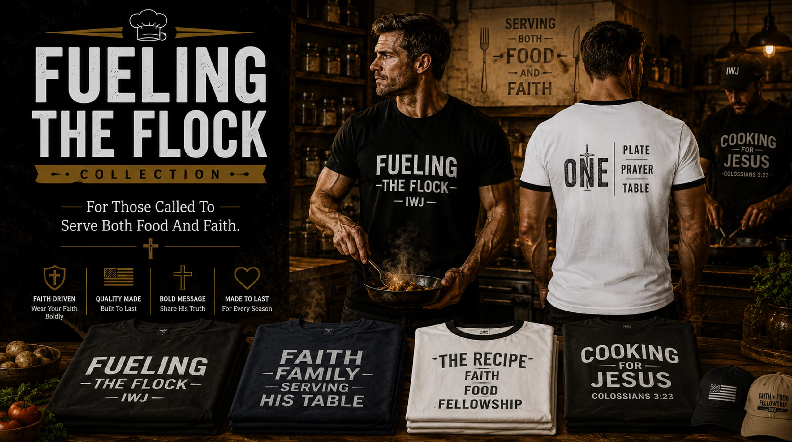 IWJ_Fueling_The_Flock_Hero_2560x1429 Im-With-Jesus-IWJ-Fueling-The-Flock-Apparel-Christian-Cooking-Shirts