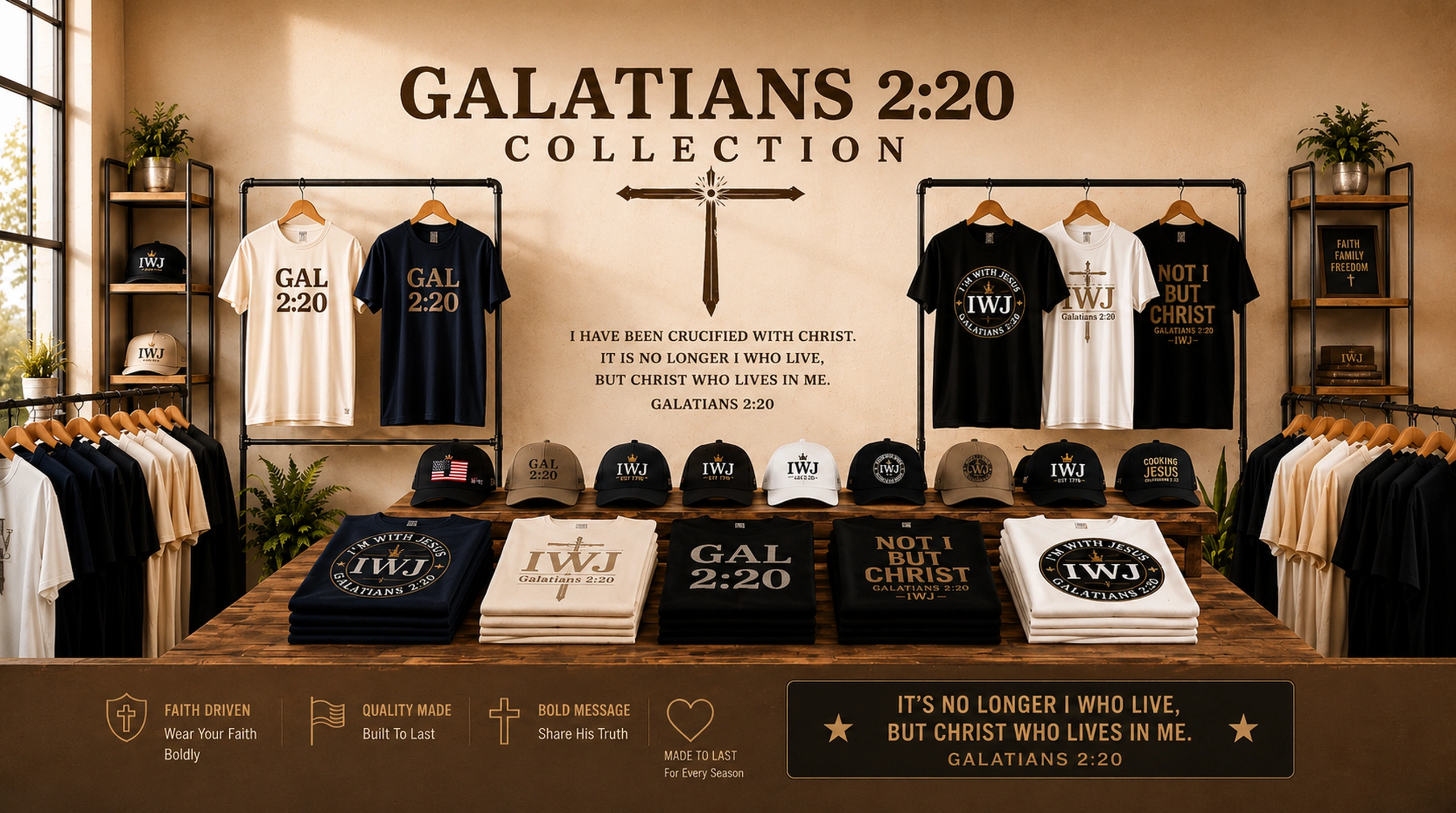 IWJ I'm With Jesus Galatians 220 Christian Apparel Women's Men Galatians shirts