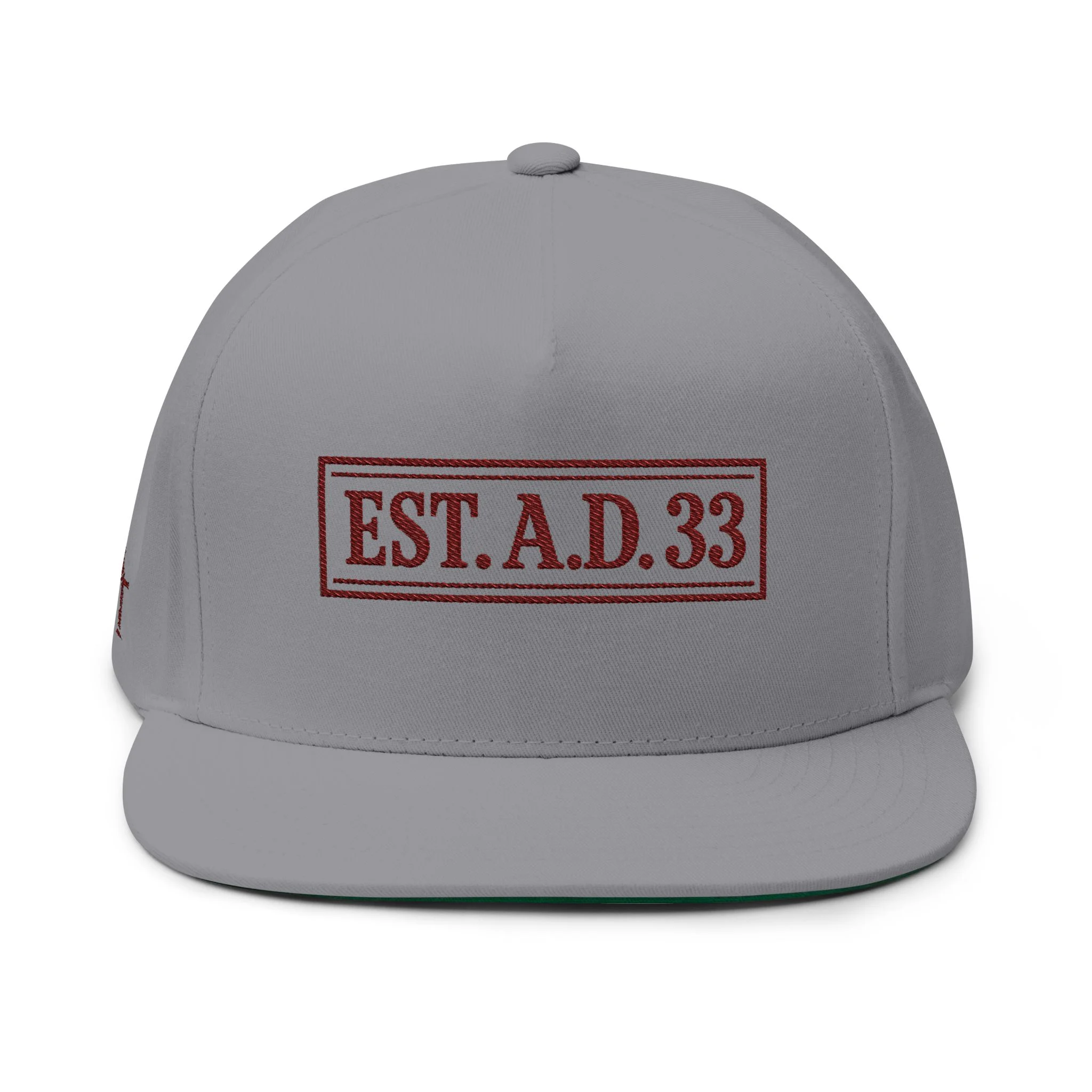 IWJ EST. A.D. 33 Snapback Hat | Brown Square Embroidered Hat - Image 4