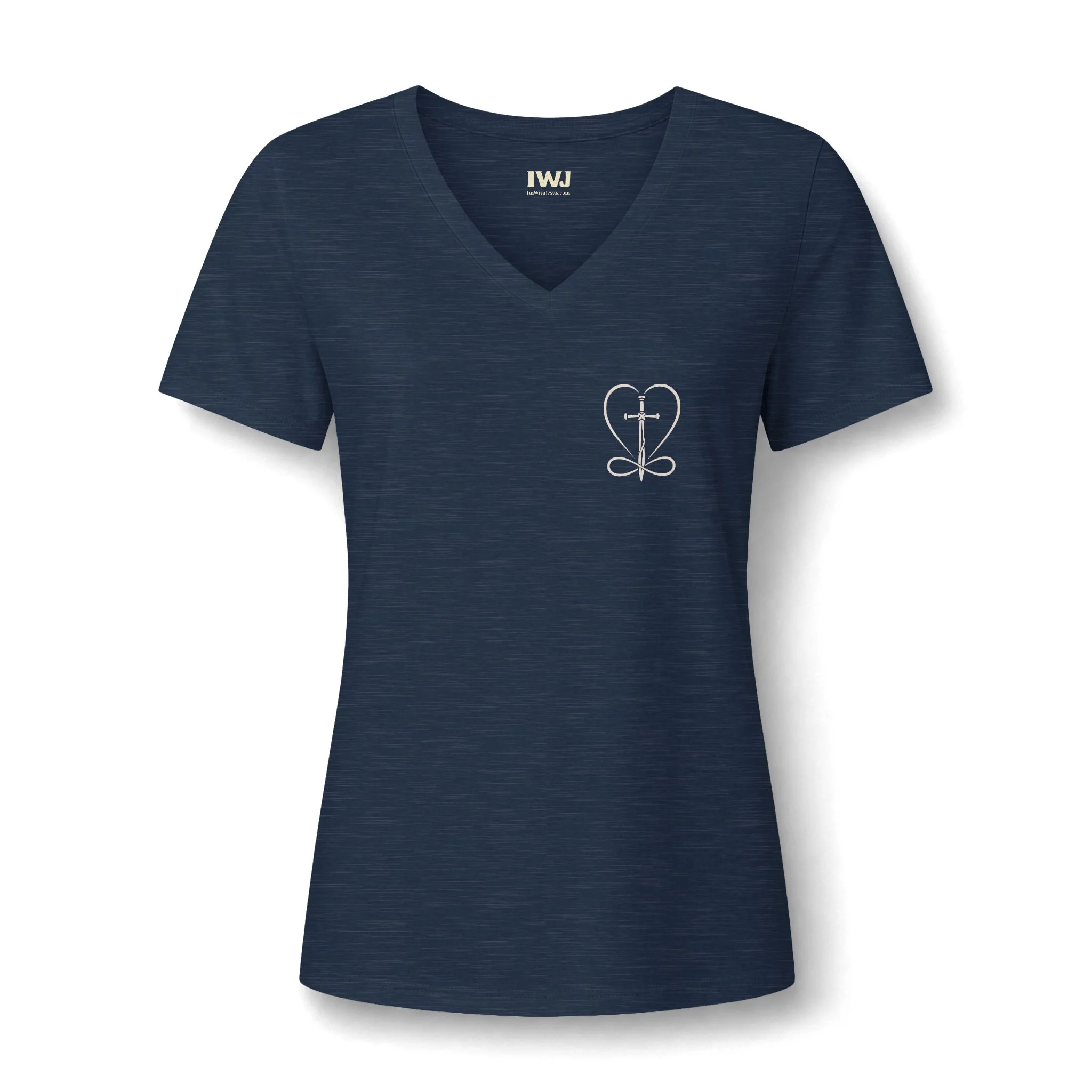 Beautifully Rooted In Christ | Women's V-Neck Christian T-Shirt | Rebekah Boutique Faith Apparel - Image 2