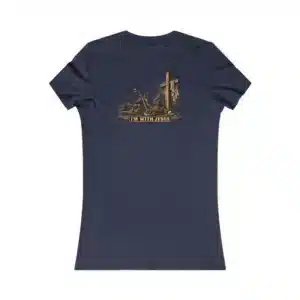 Women's Kneeling at the Cross T-Shirt | I’m With Jesus Christian Tee