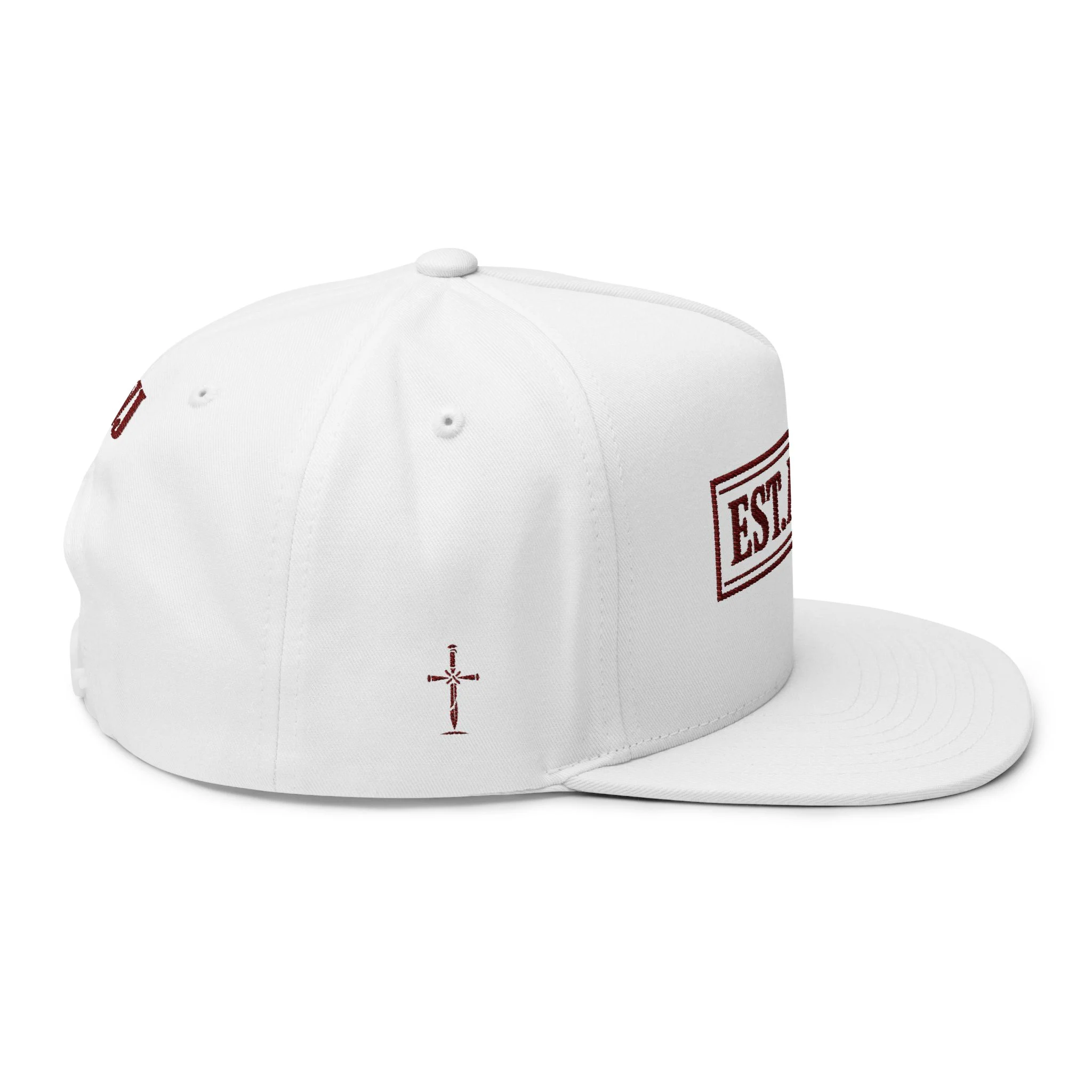 IWJ EST. A.D. 33 Snapback Hat | Brown Square Embroidered Hat - Image 3