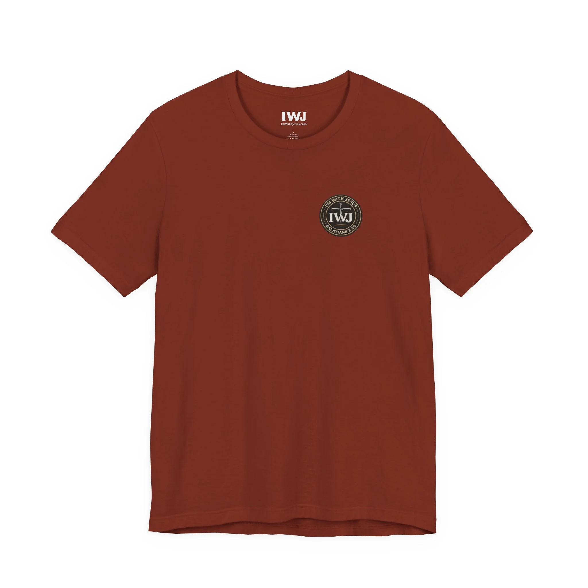 IWJ Circle Logo Tee | Galatians 2:20 | IWJ Apparel | Faith Tee - Image 3