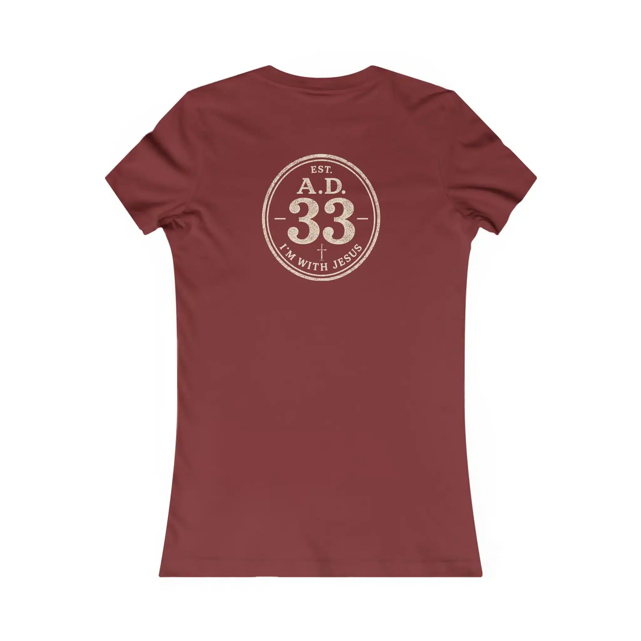 Women’s EST. A.D. 33 T-Shirt | Vintage Christian Shirt | I’m With Jesus - Image 8