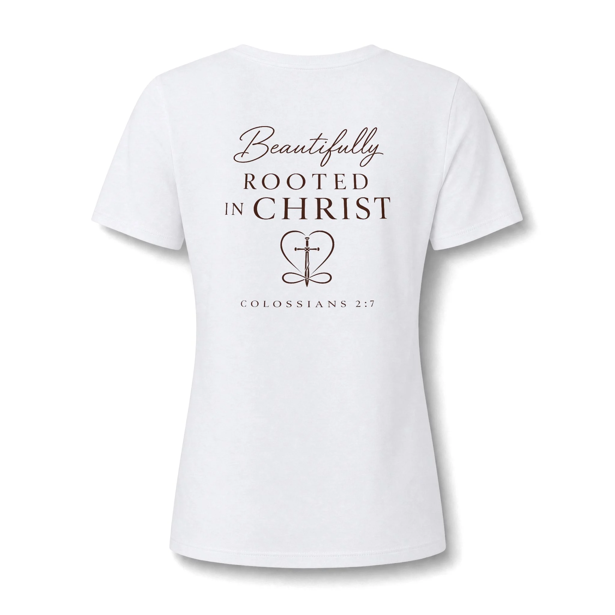 Beautifully Rooted In Christ | Women's V-Neck Christian T-Shirt | Rebekah Boutique Faith Apparel - Image 4