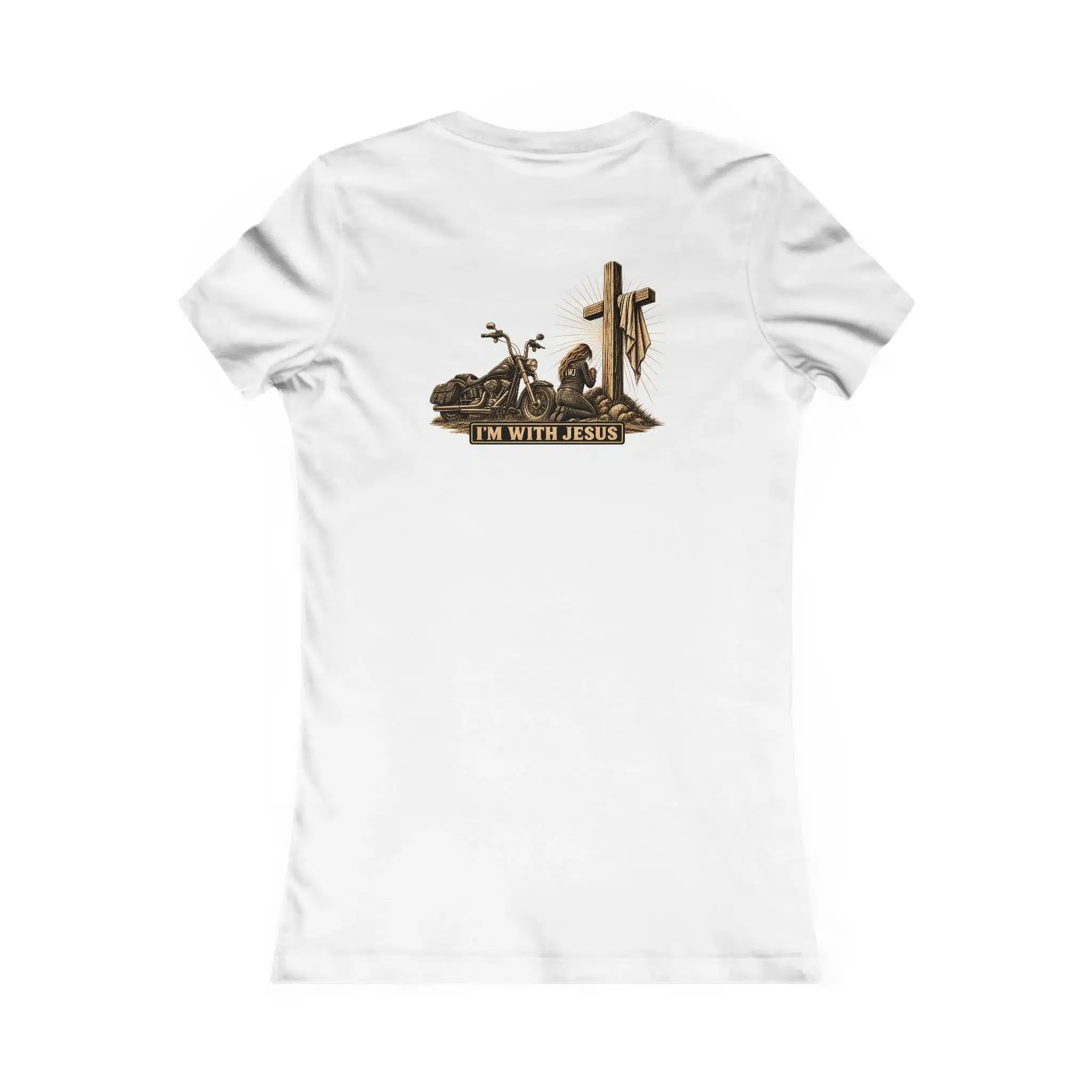 Women’s Kneeling at the Cross T-Shirt | I’m With Jesus Christian Tee - Image 5
