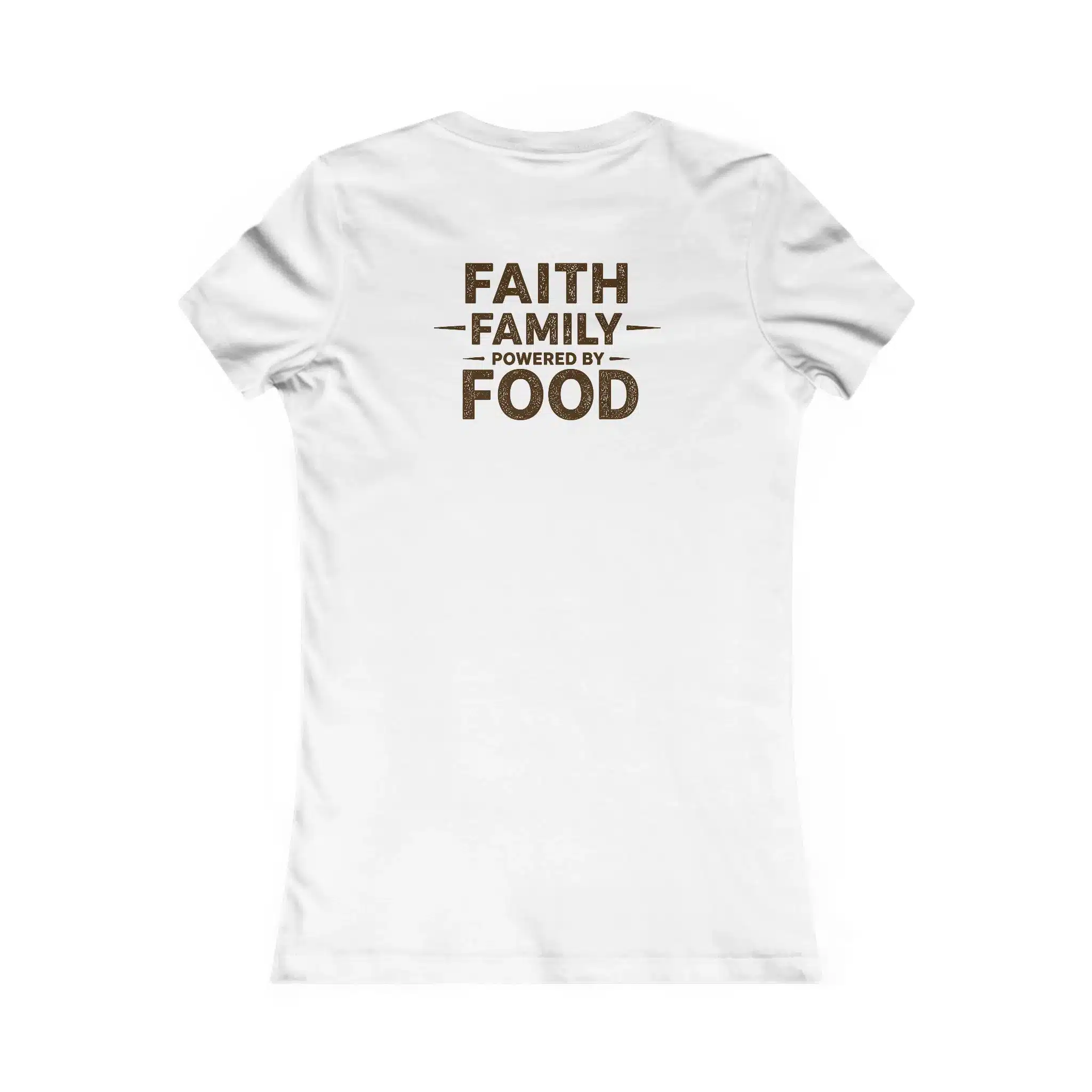 Women’s Faith Family Powered by Food T-Shirt | FTF Tee - Image 5
